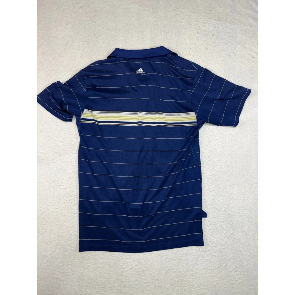Adidas Golf Mens Navy Blue Striped Short Sleeve Polo Shirt XL